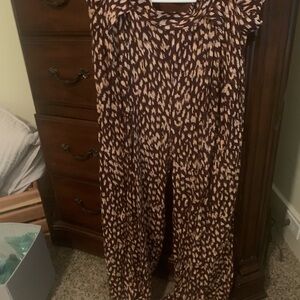 Cupio Brown and Cream Palazzo Pants for women